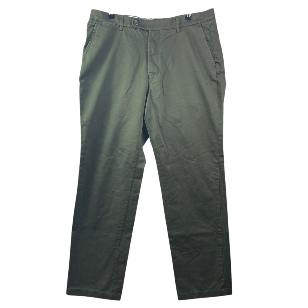 Spier & Mackay Relaxed Trouser Pants Mens 36 Premium Cotton Green Pockets